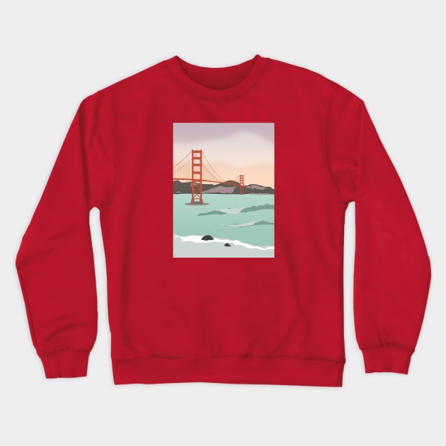 Waves under the Golden Gate Bridge, San Francisco, California Crewneck Sweatshirt by lymancreativeco